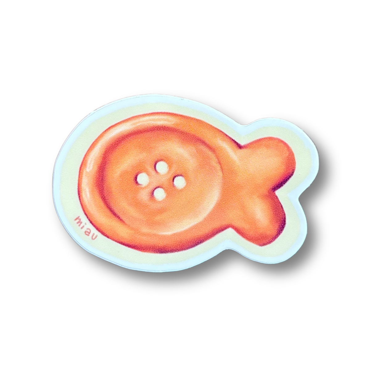 Gold Fish Button Sticker